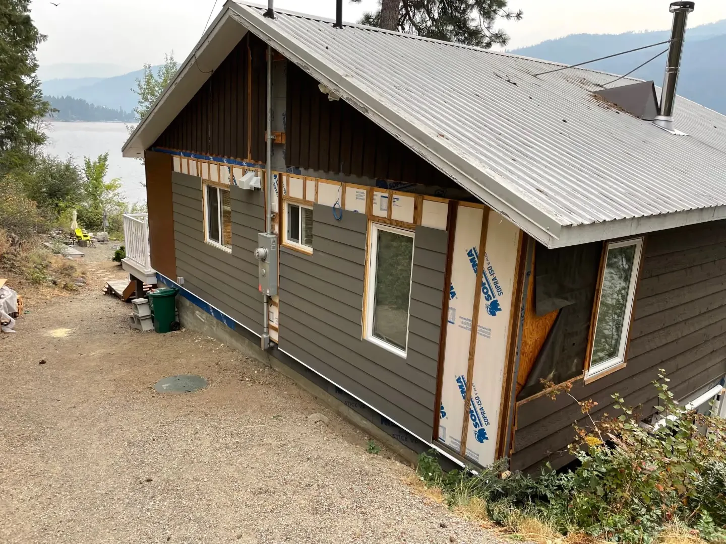 Christina Lake cabin cladding update · exterior insulating, rainscreen, and re-siding a lakefront cabin