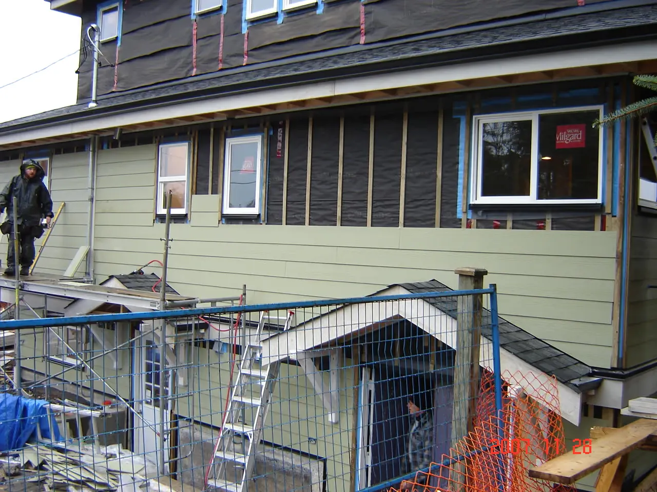 Fibre cement siding · New fibre cement siding installation